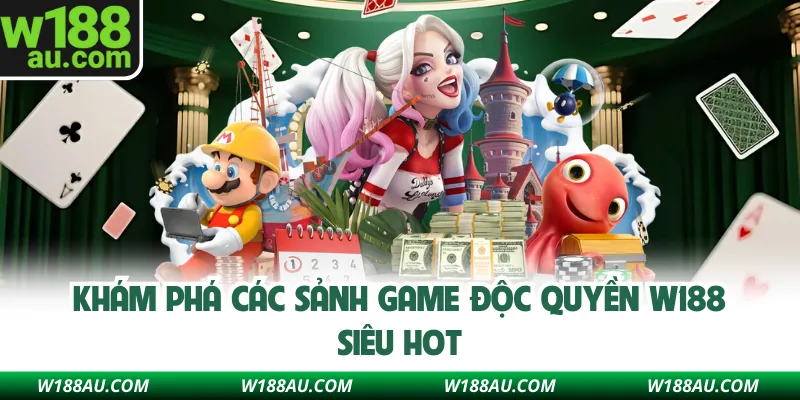 Khám phá các sảnh game độc quyền W188 siêu hot